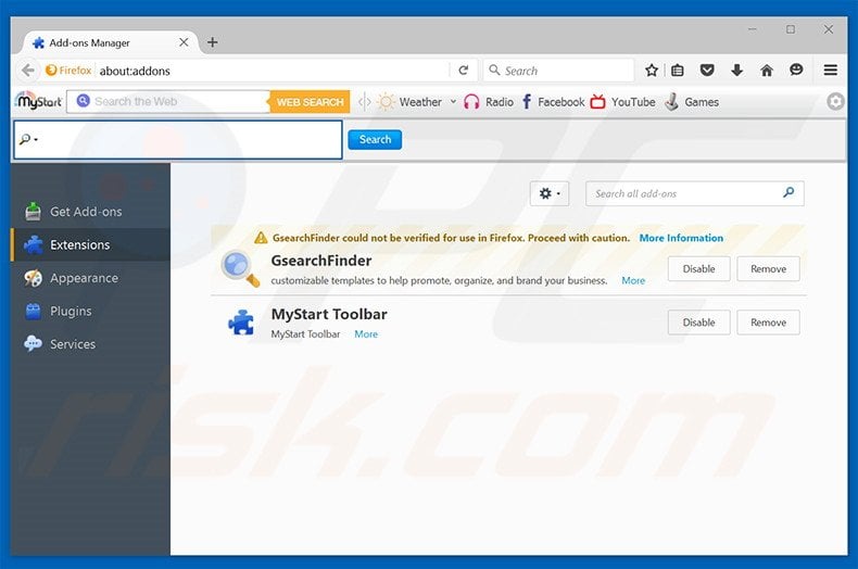 Removing navigation.iwatchavi.com related Mozilla Firefox extensions