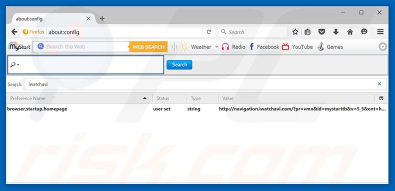 Removing navigation.iwatchavi.com from Mozilla Firefox default search engine