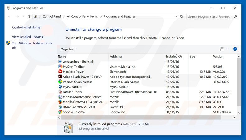 navigation.iwatchavi.com browser hijacker uninstall via Control Panel