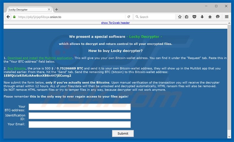 powerware ransomware impersonating locky