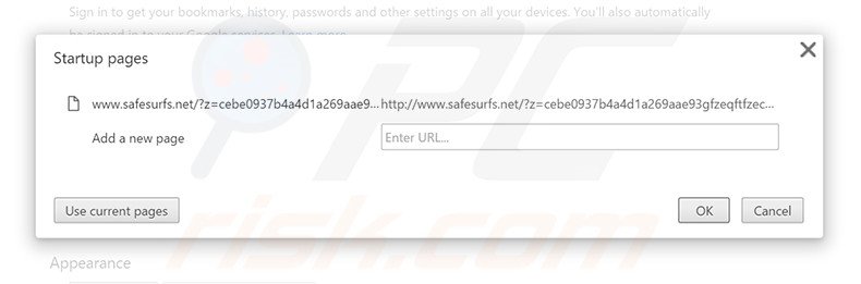 Removing safesurfs.net from Google Chrome homepage