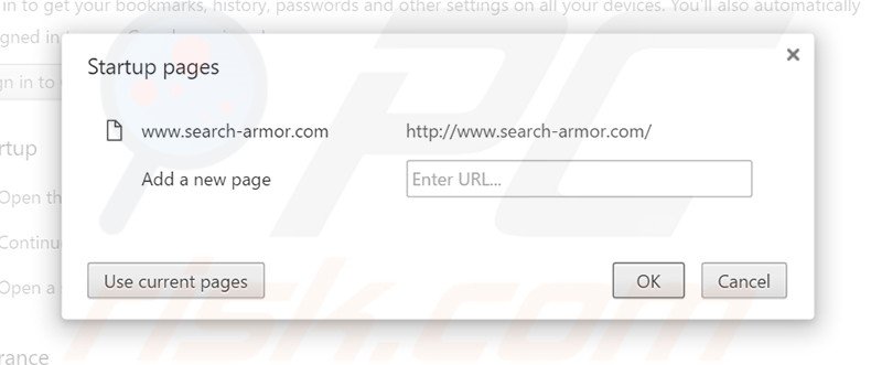Removing search-armor.com from Google Chrome homepage