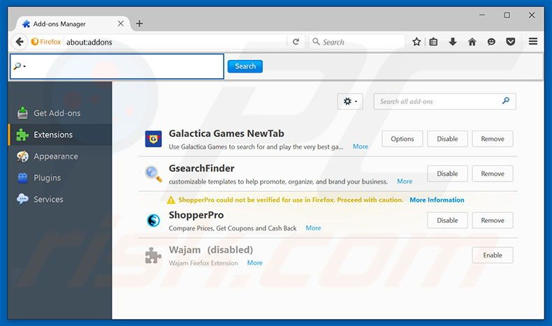 Removing searchassistant.co related Mozilla Firefox extensions