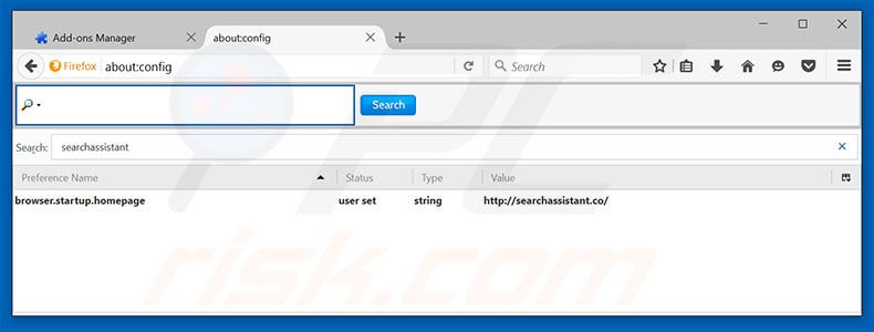 Removing searchassistant.co from Mozilla Firefox default search engine