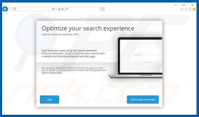 Website used to promote Search Assistant browser hijacker