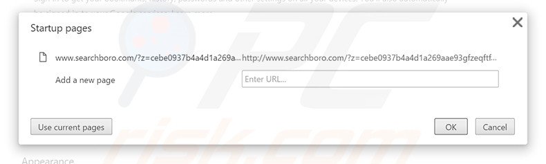 Removing searchboro.com from Google Chrome homepage