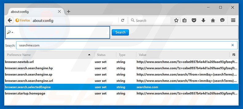 Removing searchme.com from Mozilla Firefox default search engine