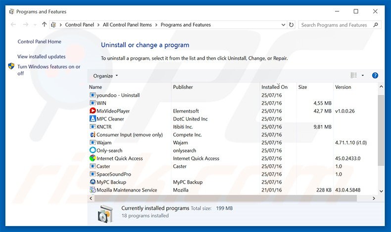 searchme.com browser hijacker uninstall via Control Panel