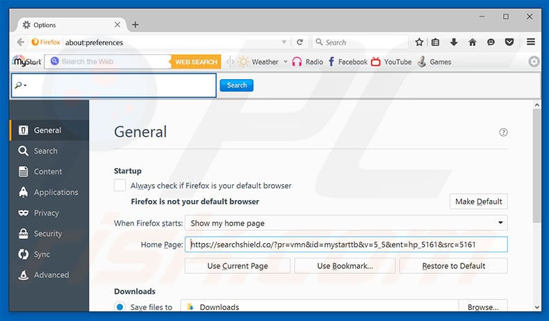 Removing searchshield.com from Mozilla Firefox homepage