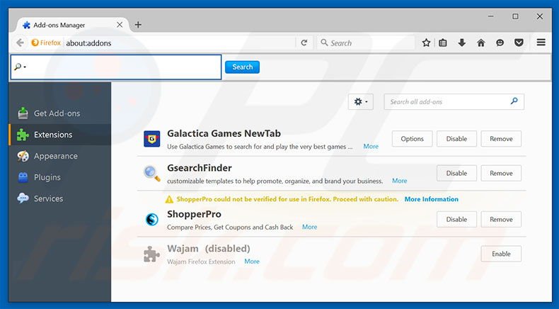 Removing searchthatup.com related Mozilla Firefox extensions