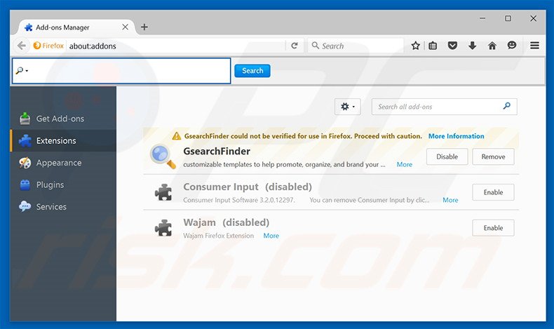 Removing securesurf.biz related Mozilla Firefox extensions