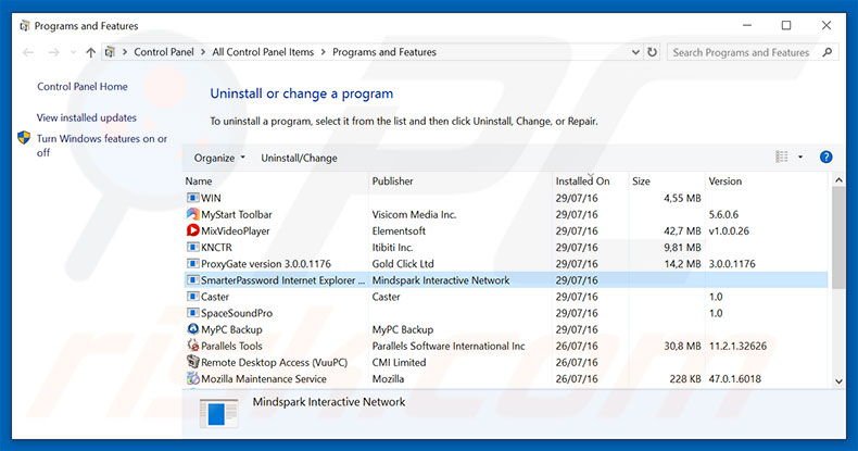 hp.myway.com browser hijacker uninstall via Control Panel