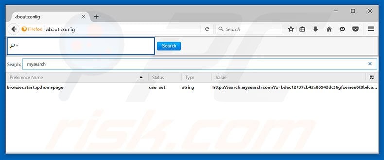 Removing search.mysearch.com from Mozilla Firefox default search engine