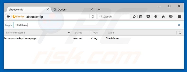 Removing startab.me from Mozilla Firefox default search engine