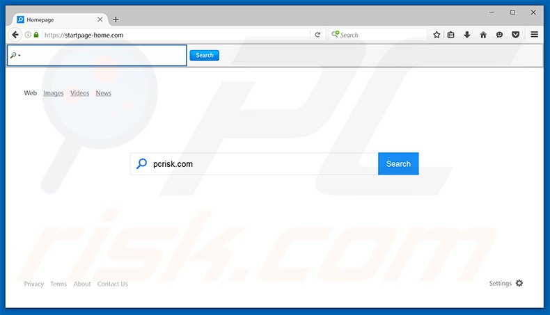 startpage-home.com browser hijacker