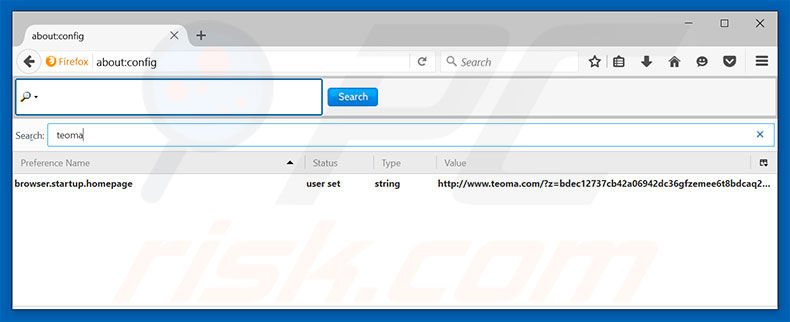 Removing teoma.com from Mozilla Firefox default search engine