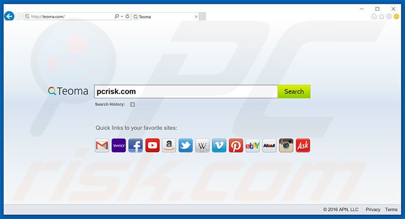 teoma.com browser hijacker