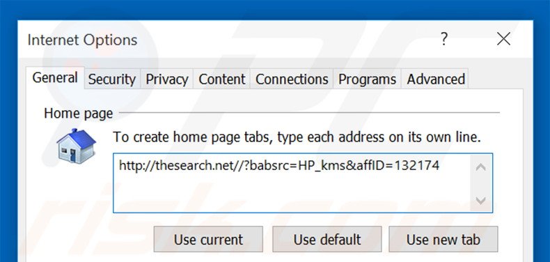 Removing thesearch.com from Internet Explorer homepage