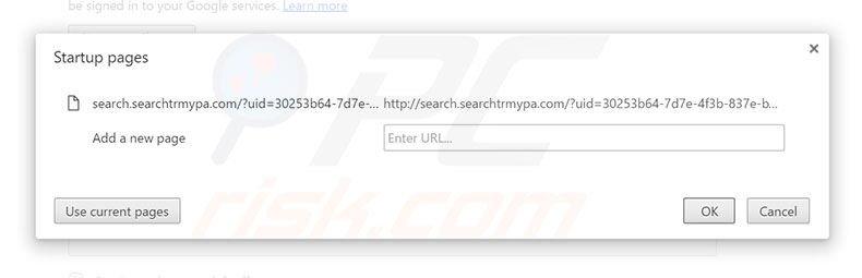 Removing search.searchtrmypa.com from Google Chrome homepage