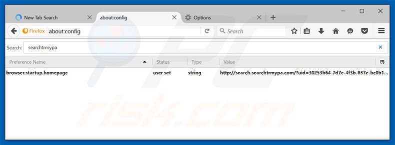 Removing search.searchtrmypa.com from Mozilla Firefox default search engine