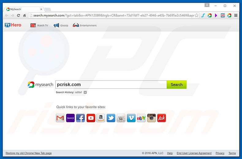 search.mysearch.com browser hijacker