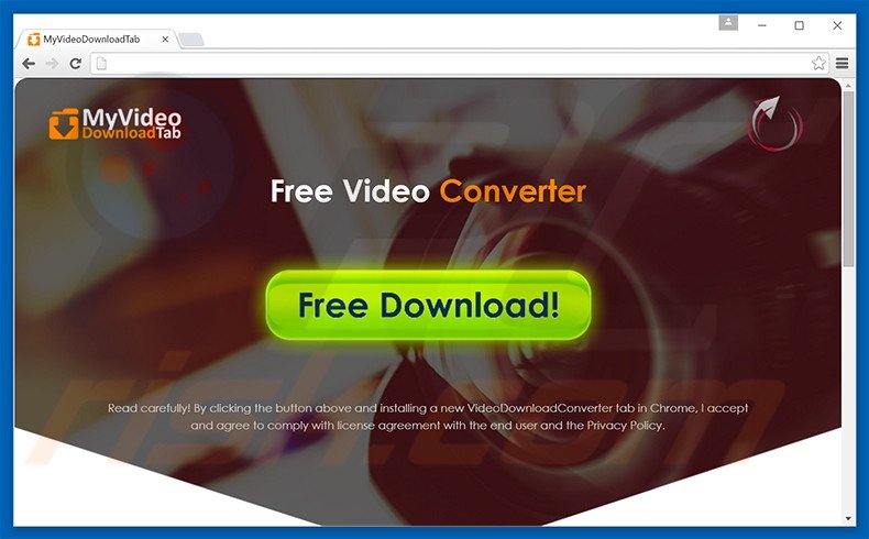 Website used to promote VideoDownloadConverter browser hijacker