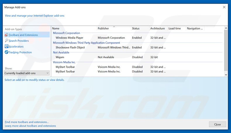 Removing VMC Media Player ads from Internet Explorer step 2