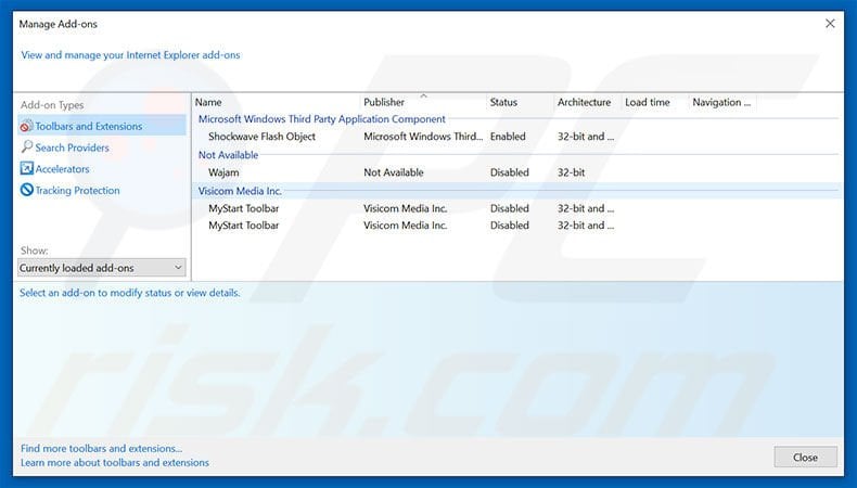 Removing Windows Range Manager ads from Internet Explorer step 2