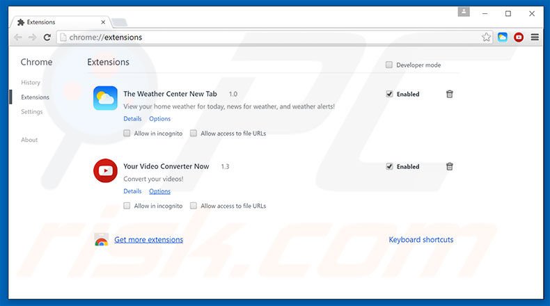 Removing search.yourvidconverter.com related Google Chrome extensions