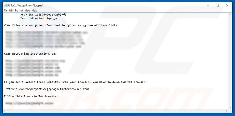 Alma Locker ransom-demanding text file