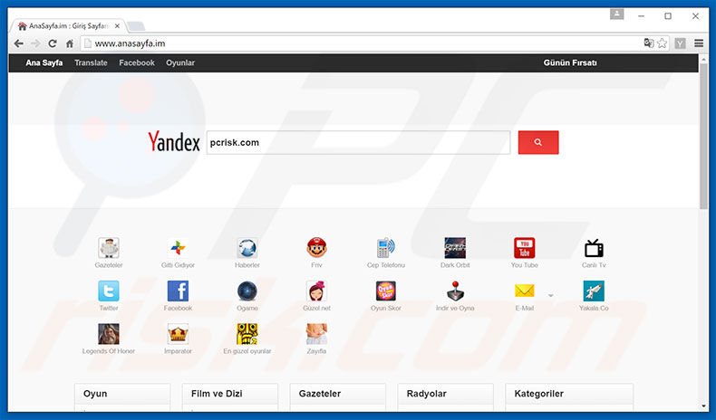 anasayfa.im browser hijacker