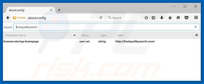 Removing bestqualitysearch.com from Mozilla Firefox default search engine