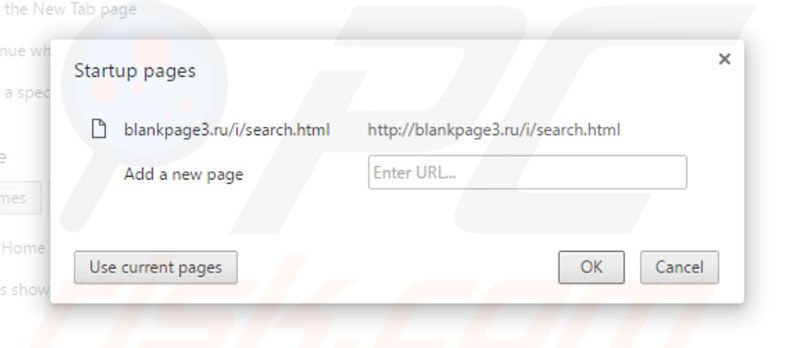 Removing blackpage3.ru from Google Chrome homepage