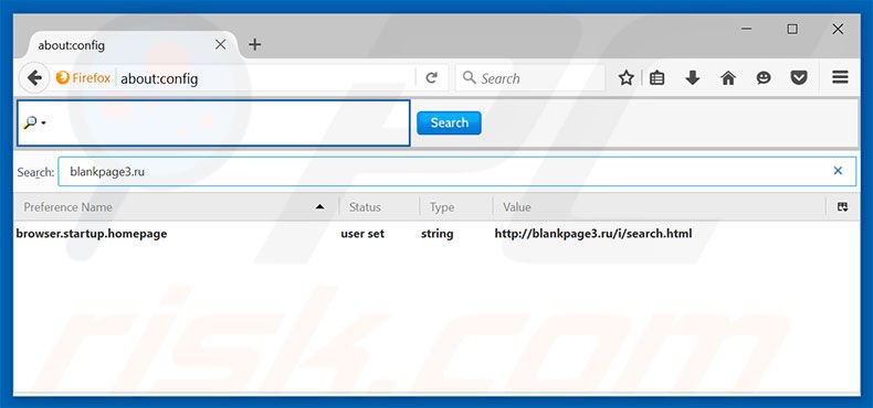 Removing blackpage3.ru from Mozilla Firefox default search engine