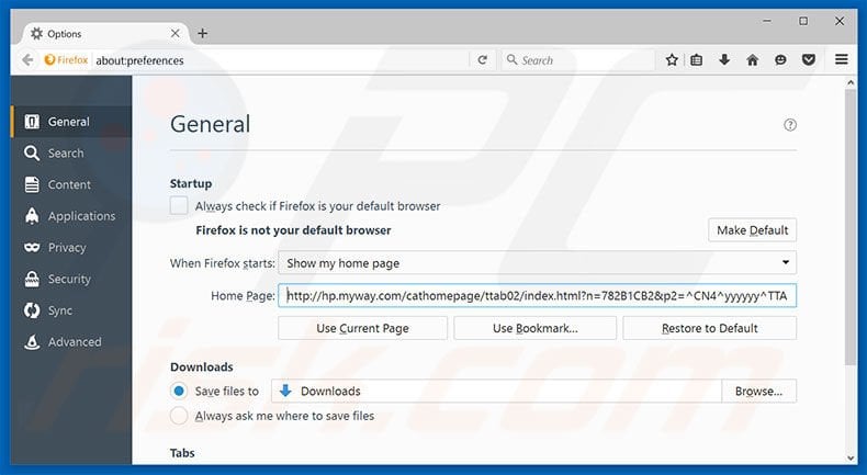 Removing hp.myway.com from Mozilla Firefox homepage