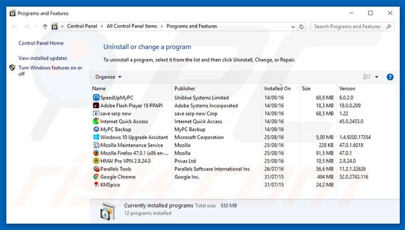 CDN Reader adware uninstall via Control Panel