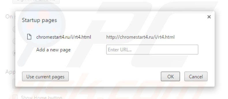 Removing chromestart4.ru from Google Chrome homepage