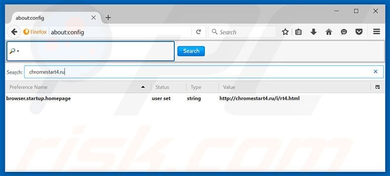 Removing chromestart4.ru from Mozilla Firefox default search engine