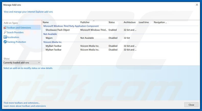 Removing Content Protector ads from Internet Explorer step 2