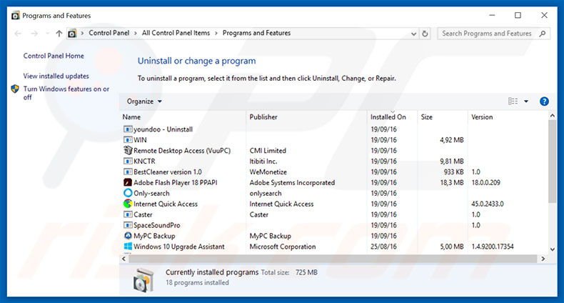 search.dailysocialbuzz.com browser hijacker uninstall via Control Panel