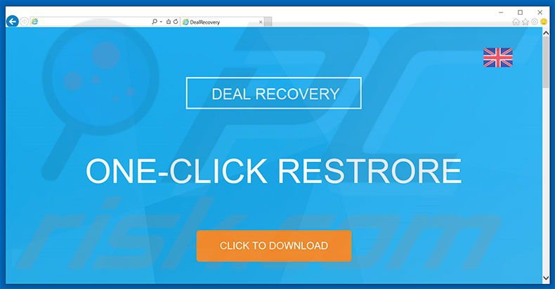 Website used to promote Deal Recovery browser hijacker