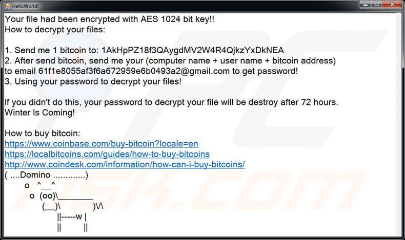 Domino decrypt instructions