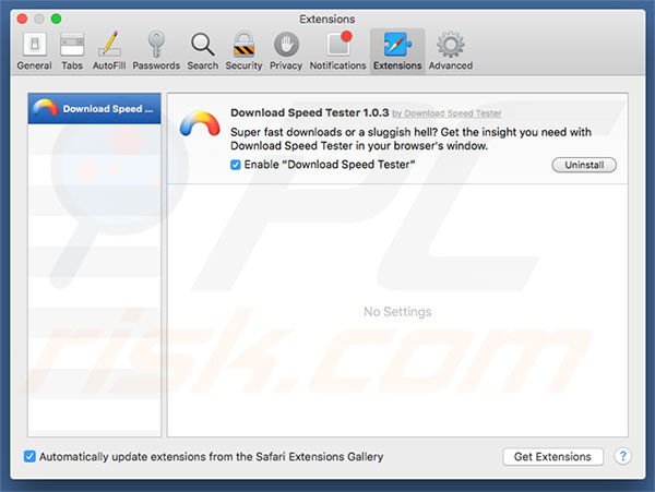 Download Speed Tester Safari extension