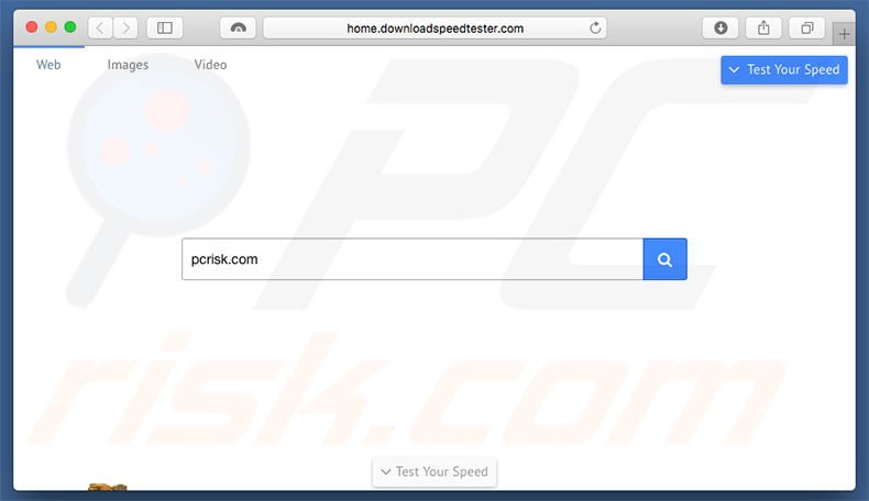 home.downloadspeedtester.com browser hijacker on a Mac computer