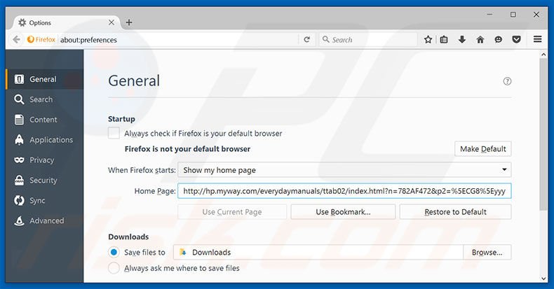 Removing hp.myway.com from Mozilla Firefox homepage