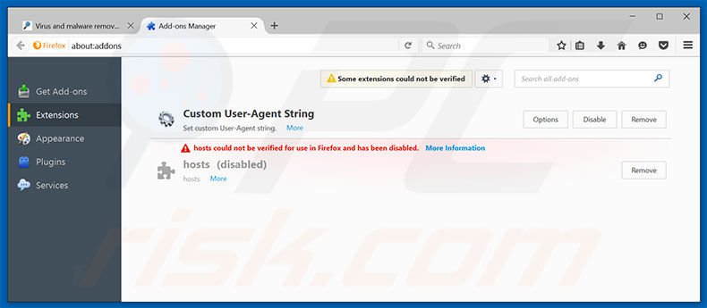 Removing hosts ads from Mozilla Firefox step 2