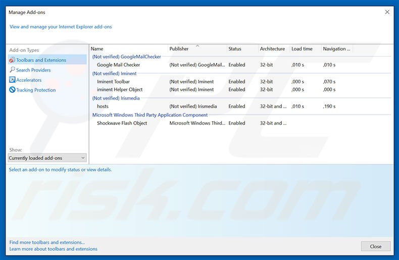 Removing hosts ads from Internet Explorer step 2