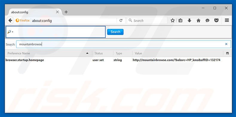 Removing mountainbrowse.com from Mozilla Firefox default search engine