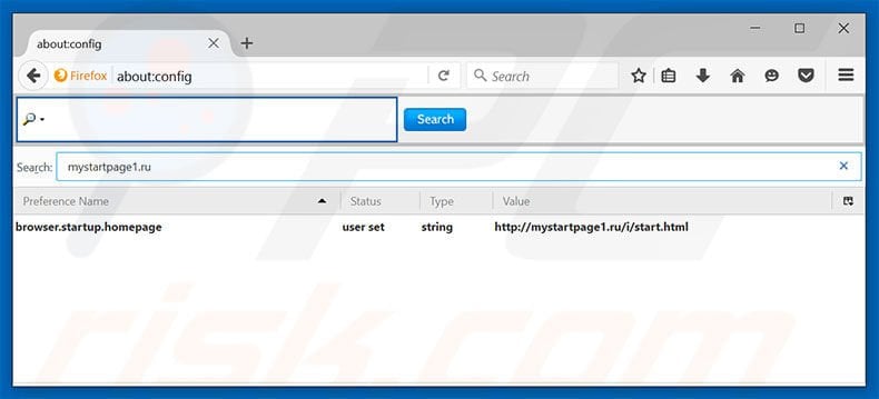 Removing mystartpage1.ru/i/start.html from Mozilla Firefox default search engine