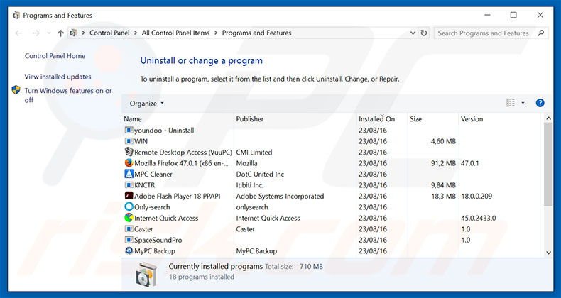 mystartpage1.ru/i/start.html browser hijacker uninstall via Control Panel